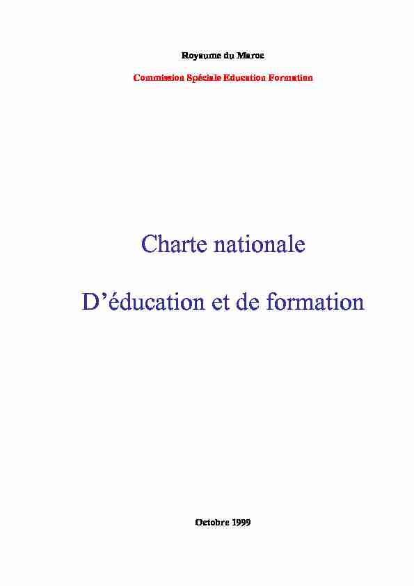 Charte nationale Déducation et de formation