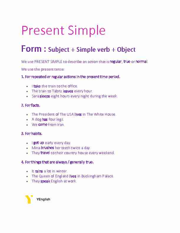 Present Simple - YEnglish