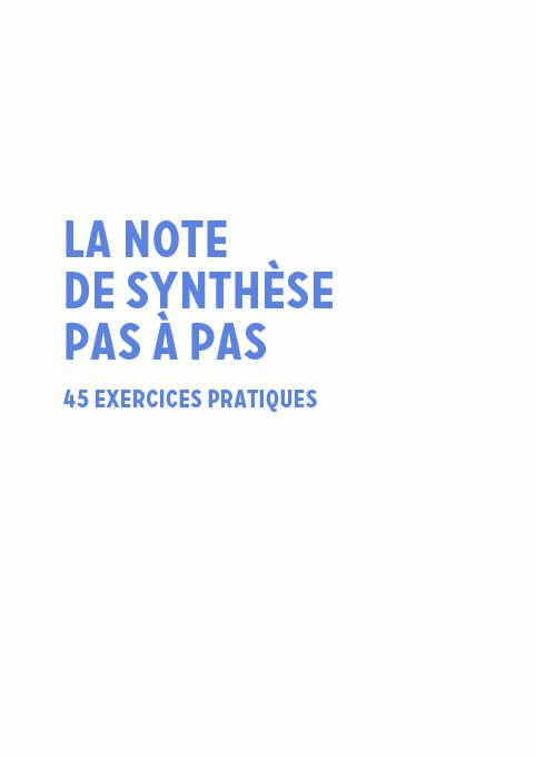 [PDF] La note de synthèse pas à pas - Dunod