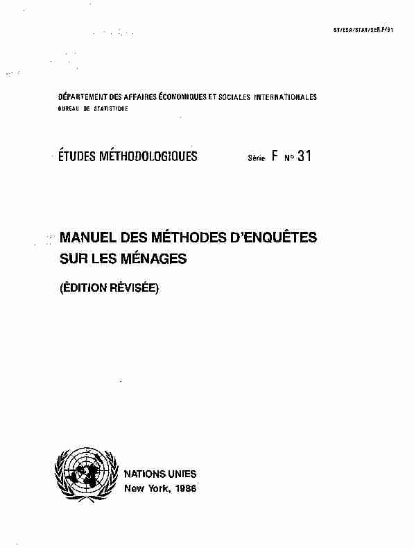 [PDF] ,/,,3, MANUEL DES MÉTHODES DENQUÊTES SUR LES MÉNAGES