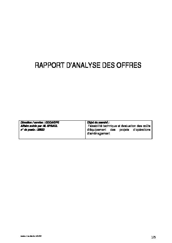 [PDF] RAPPORT DANALYSE DES OFFRES