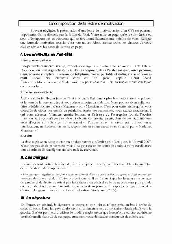 [PDF] Franco-mines - La composition de la lettre de motivation