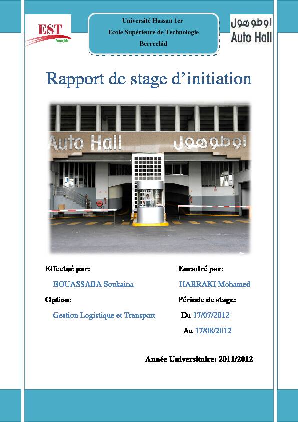 [PDF] rapport de stage - soukaina - Forum Ofppt