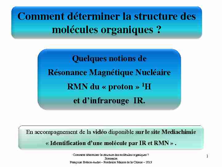 Comment déterminer la structure des molécules organiques ?