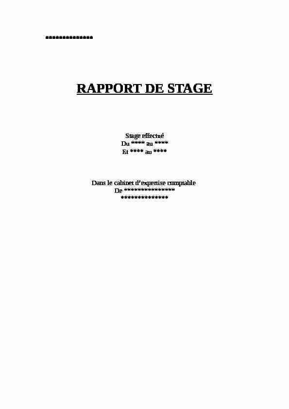 [PDF] RAPPORT DE STAGE - cloudfrontnet