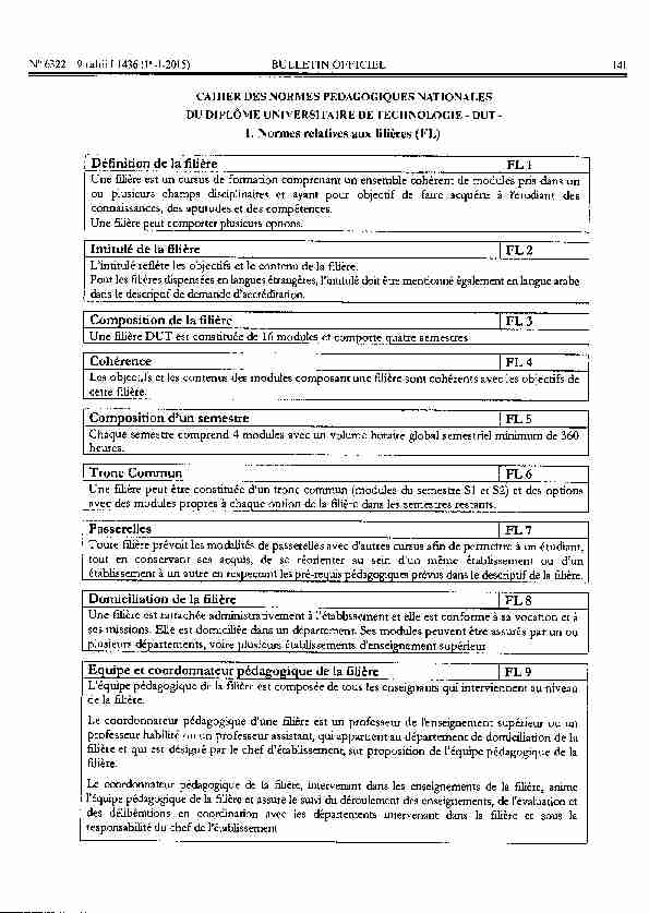 [PDF] BO 6322 Cahier des Normes Pédagogiques Nationales de  - ESTO