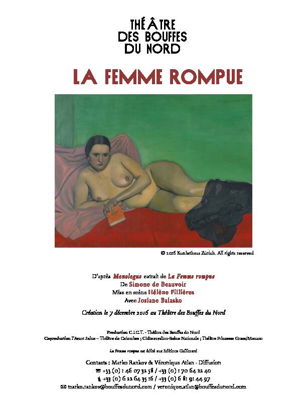 [PDF] LA FEMME ROMPUE - Radiant-Bellevue