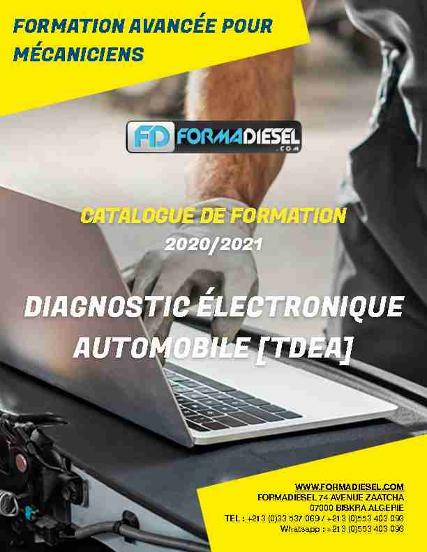 [PDF] DIAGNOSTIC ÉLECTRONIQUE AUTOMOBILE - FORMADIESEL