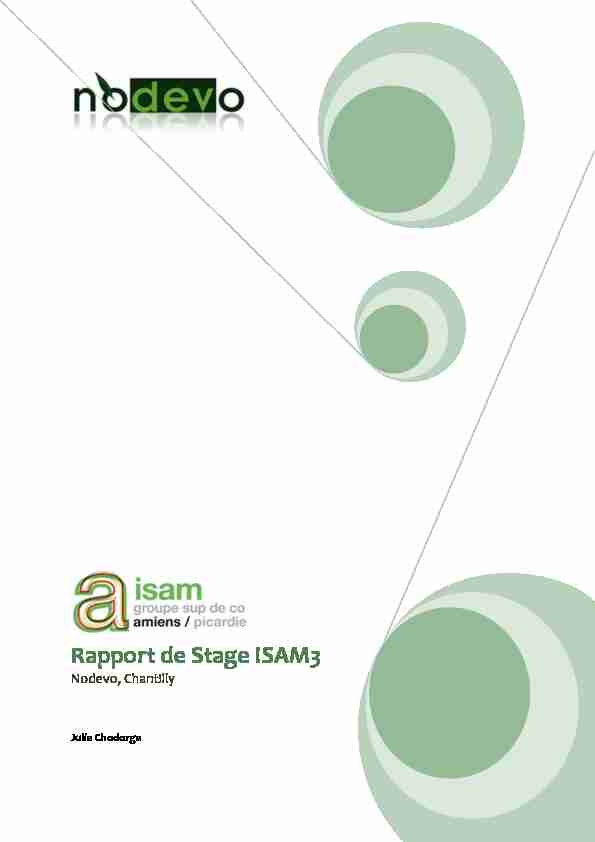 [PDF] Rapport de Stage ISAM3 - Julie Chodorge