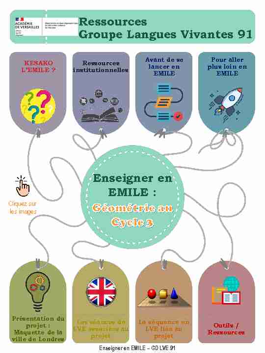 Ressources Groupe Langues Vivantes 91 Enseigner en EMILE :