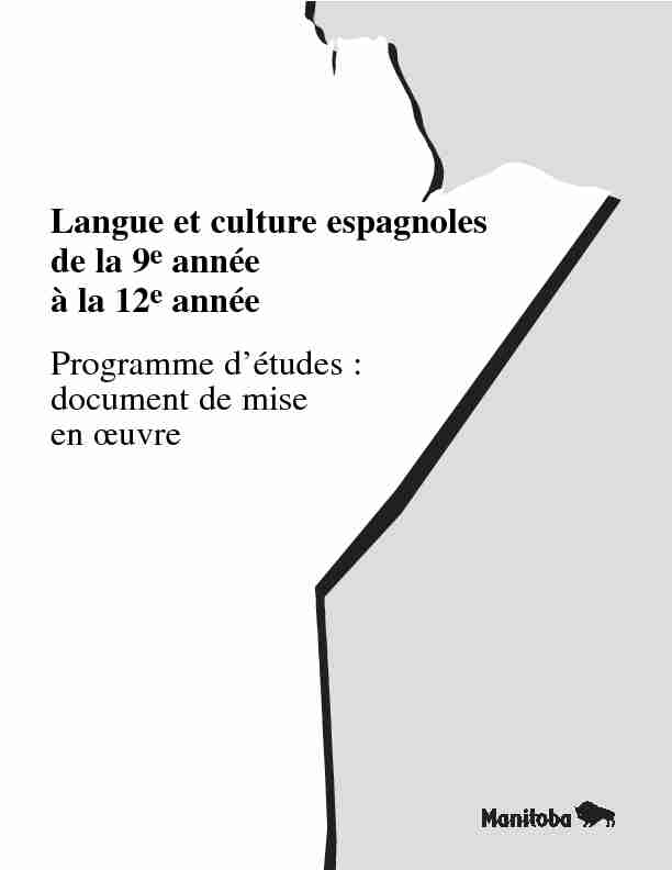 [PDF] Langue et culture espagnoles de la 9e année à la 12e année