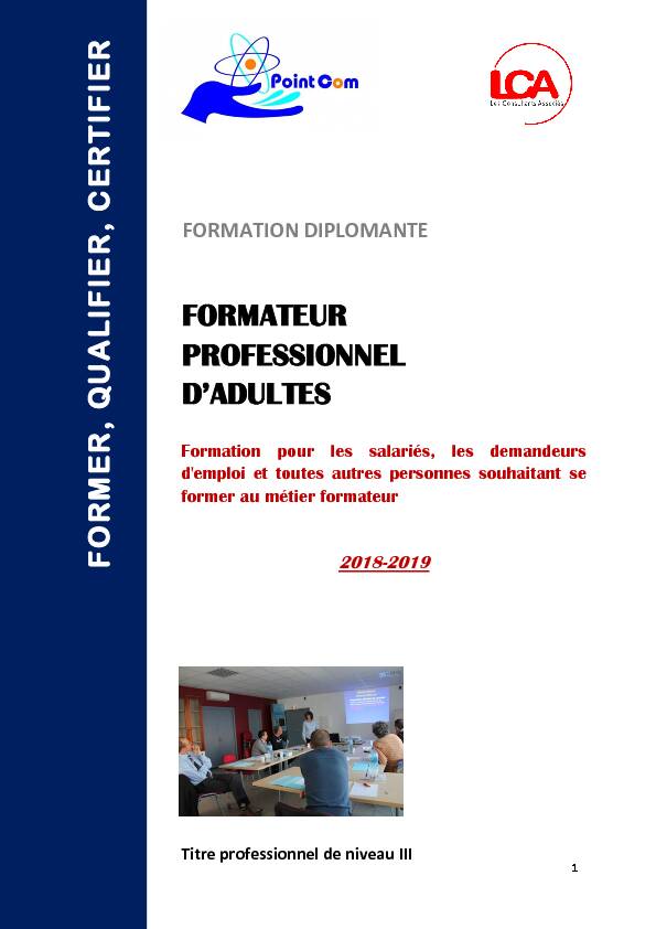 [PDF] FORMATEUR PROFESSIONNEL DADULTES