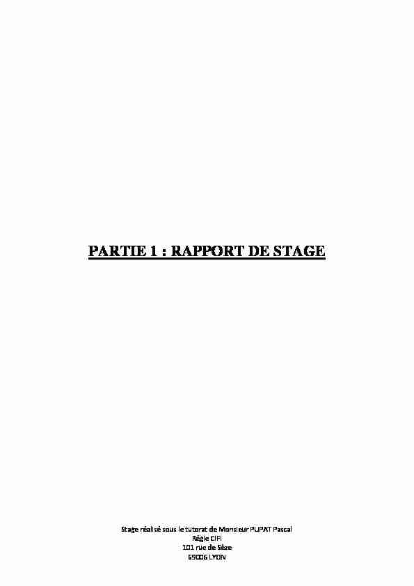 Rapport de stage 2 ème année DUT - RAPPORT DE STAGE Laureen A