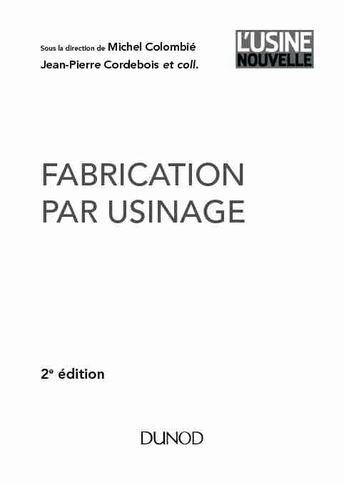 [PDF] Fabrication par usinage - Dunod