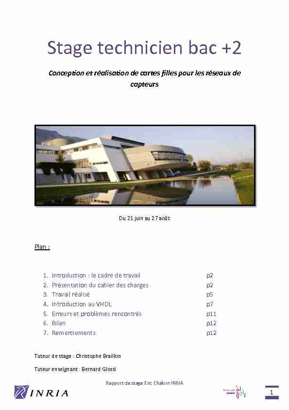 Stage technicien bac  2 - SED HOME