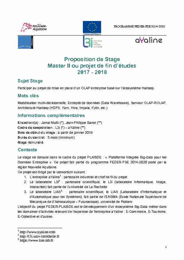 [PDF] Proposition de Stage Master II ou projet de fin détudes 2017 - 2018