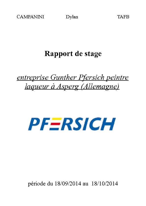 [PDF] Rapport de stage entreprise G unt h er P fersich peintre  - OFAJ