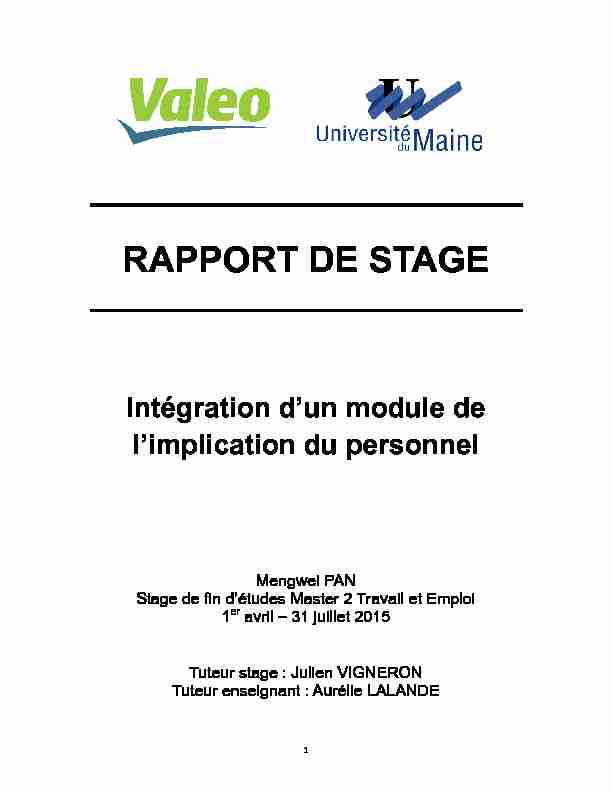 [PDF] RAPPORT DE STAGE - Le Mans Université