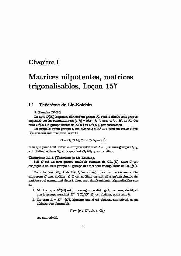 [PDF] Matrices nilpotentes matrices trigonalisables Leçon 157
