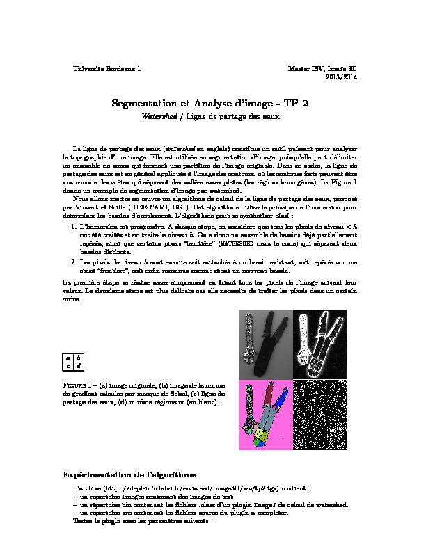 Segmentation et Analyse dimage - TP 2
