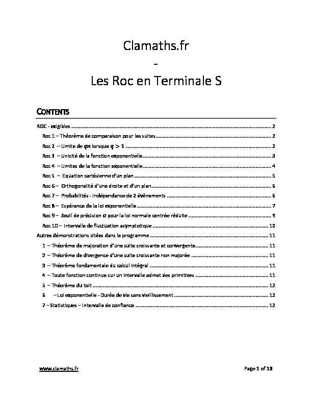 [PDF] Clamathsfr - Les Roc en Terminale S - Clamaths - love maths