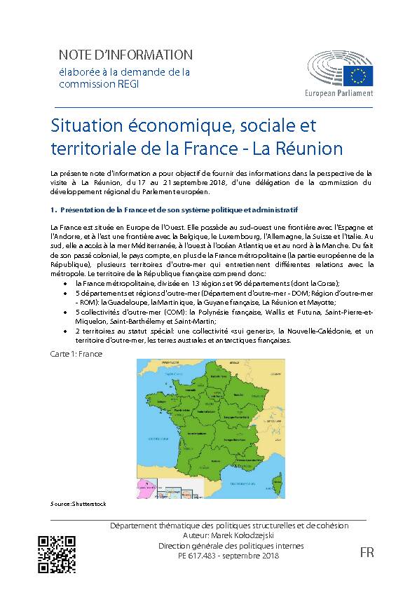Situation économique sociale et territoriale de la France