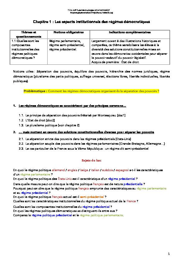 [PDF] Chapitre 1 : Les aspects institutionnels des régimes  - Toile SES