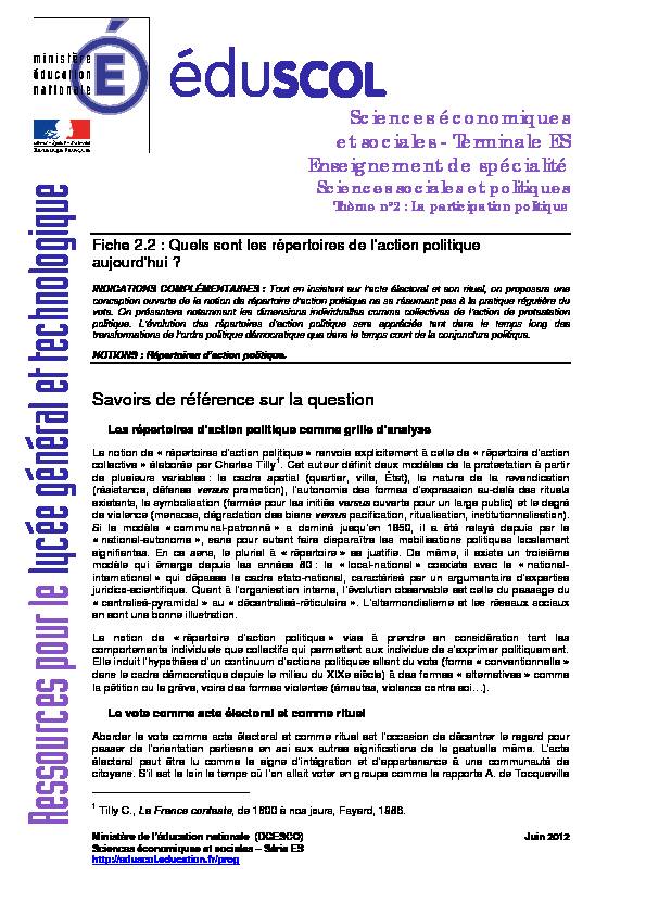 [PDF] Rep de l action pol 218103 - Sciences conomiques - Ministère de l