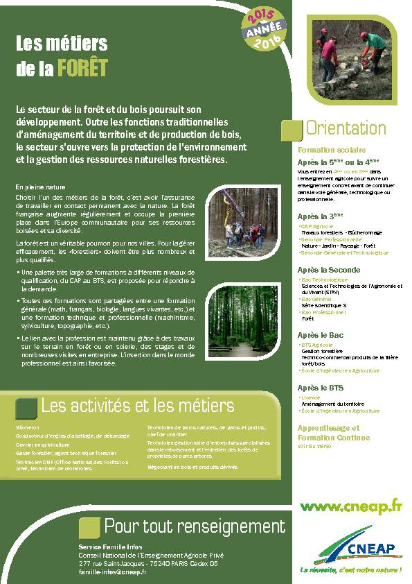 Searches related to métiers de la forêt PDF