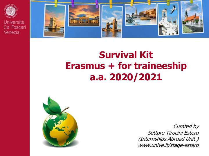 Survival Kit Erasmus   for traineeship aa 2020/2021
