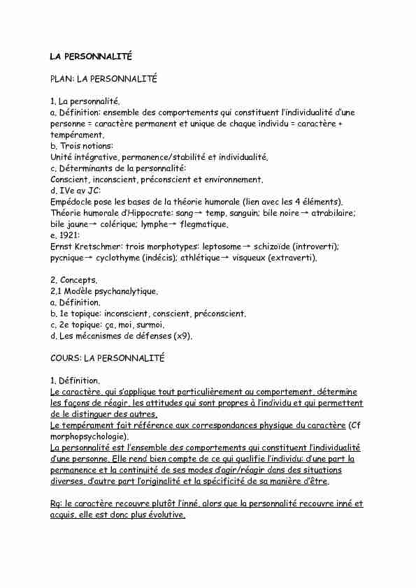 [PDF] la personnalitepdf