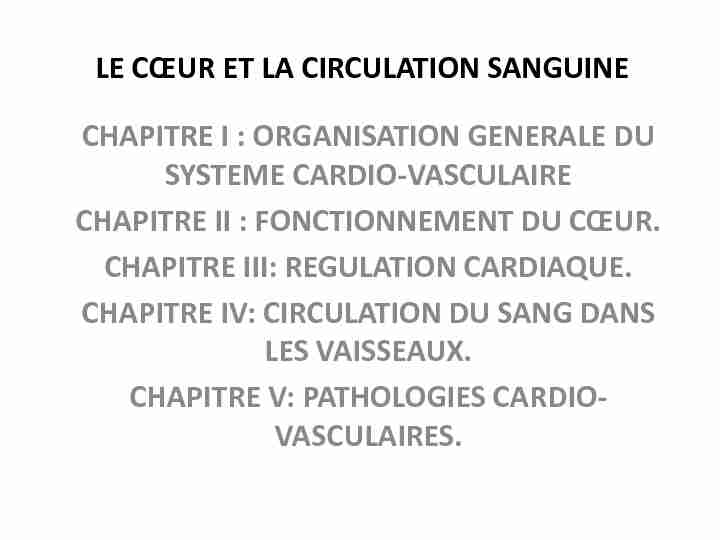 [PDF] LE CŒUR ET LA CIRCULATION SANGUINE