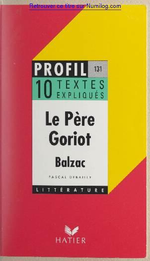 [PDF] Le Père Goriot, Balzac - Numilog