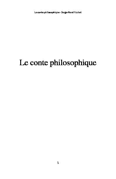 Le conte philosophique - Editions Collections de Mémoire