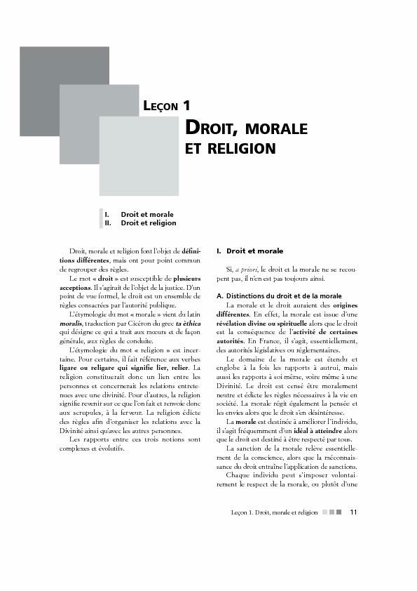 1 DROIT MORALE ET RELIGION - Éditions Ellipses