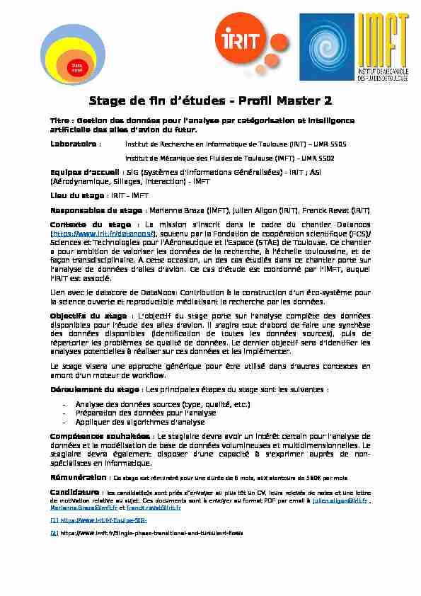 Stage de fin d’études - Profil Master 2 - Renater
