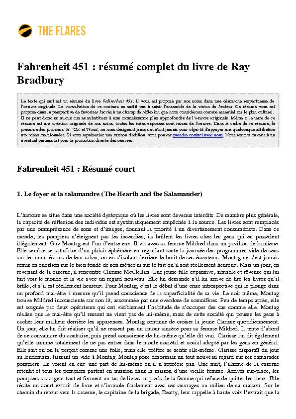 Fahrenheit 451 : résumé complet du livre de Ray Bradbury