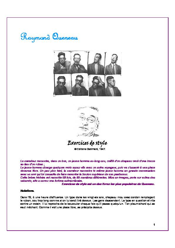 [PDF] exercices de style - queneau_raymond - Schoolpress