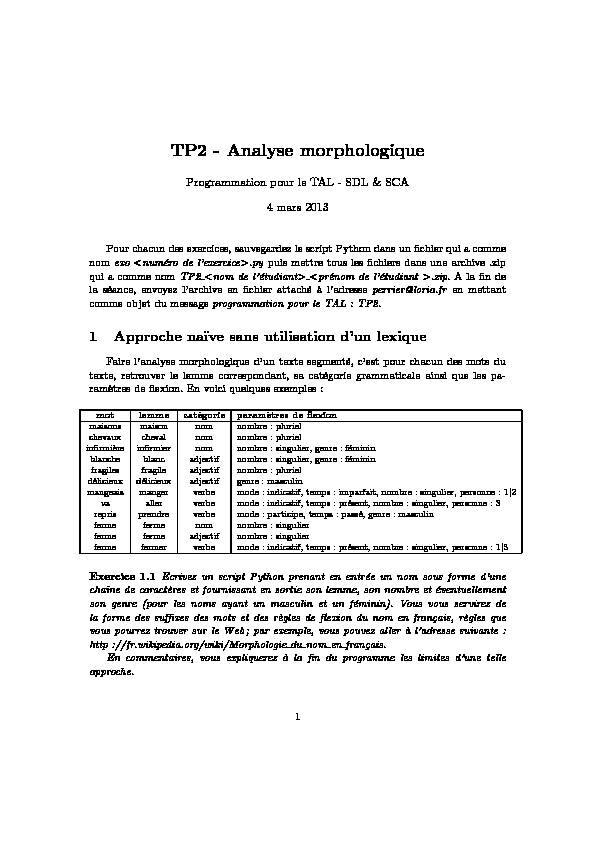 TP2 - Analyse morphologique