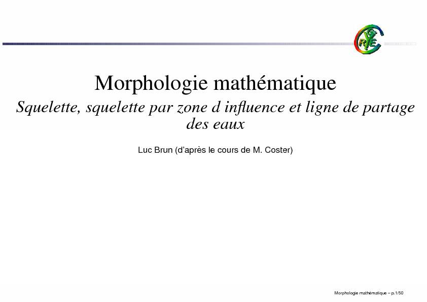 Morphologie mathématique - GREYC