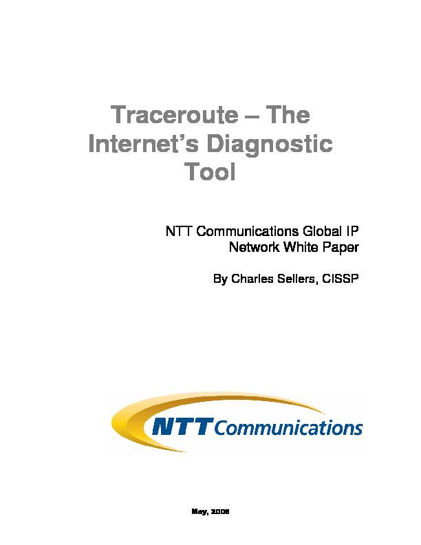 Traceroute – The Internet’s Diagnostic Tool - NTT-GIN