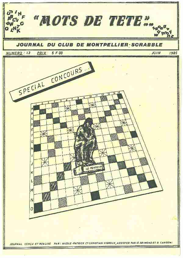 JOURNAL DU CLUB DE MONTPELLIER-SCRABBLE J