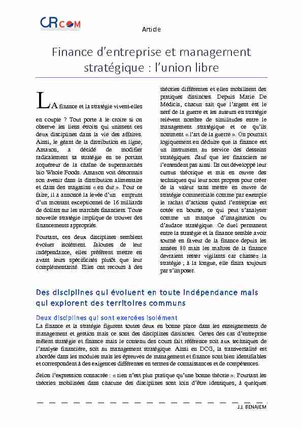 Finance et management stratégique reluAG - ac-versaillesfr