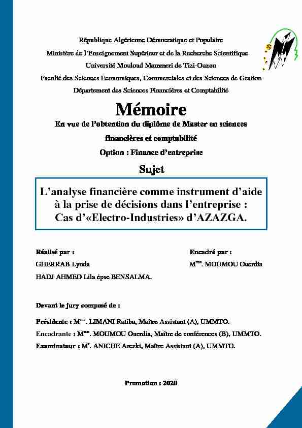 Searches related to mémoire analyse financière d une entreprise pdf filetype:pdf