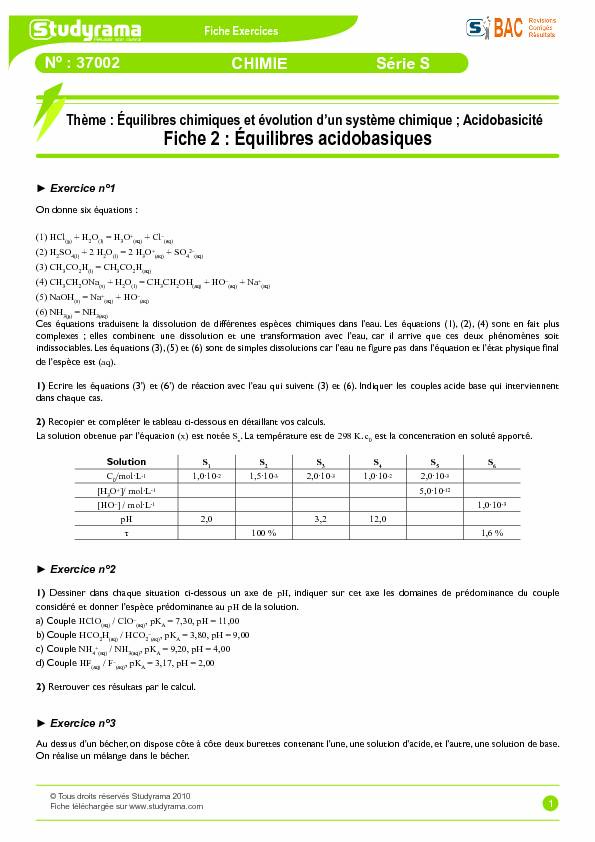 Searches related to exercices équilibres chimiques filetype:pdf