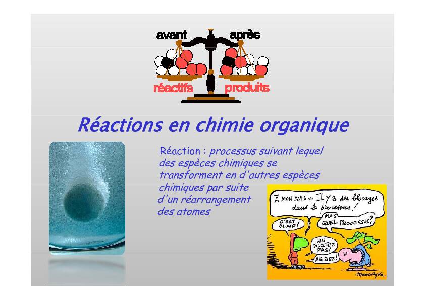 Réactions en chimie organique