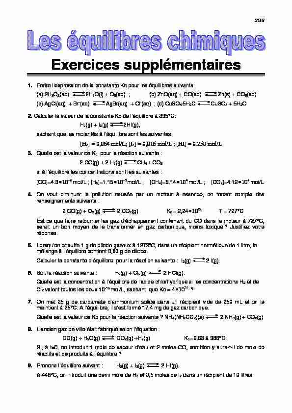 [PDF] Les équilibres- exercices supplémentaire avec correction -2017