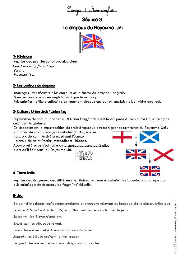 Séance 3 Le drapeau du Royaume-Uni