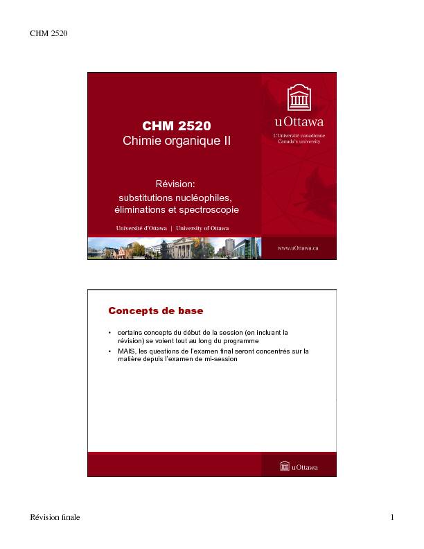 CHM 2520 Chimie organique II - University of Ottawa