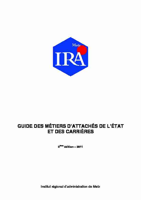 [PDF] Guide des métiers dattachés de lEtat - IRA de Metz